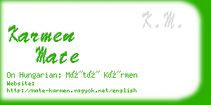 karmen mate business card